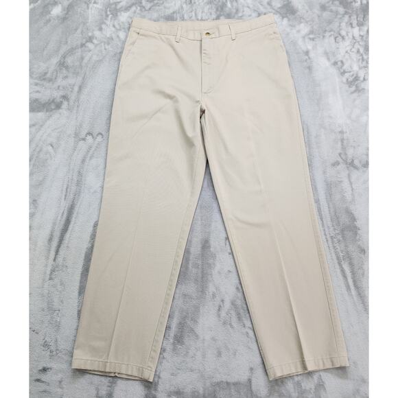 Timbercreek by Wrangler Pants Mens 40 X 32 Tan Flat Front Chino Cotton Office - Picture 1 of 10